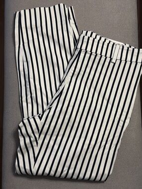 Women’s Black & White Vertical Stripe Dress Pants
